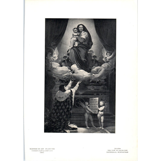 The Vow of Louis XIII - Ingres c1905 Art Print D14