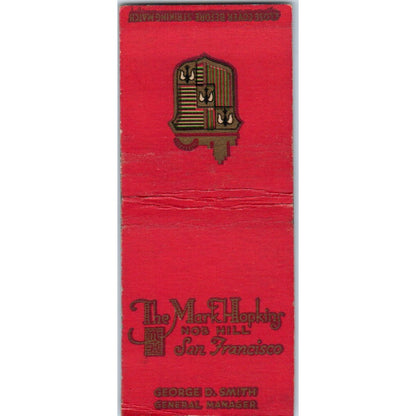 The Mark Hopkins Nob Hill San Francisco George D. Smith Matchbook Cover SD4-Y11