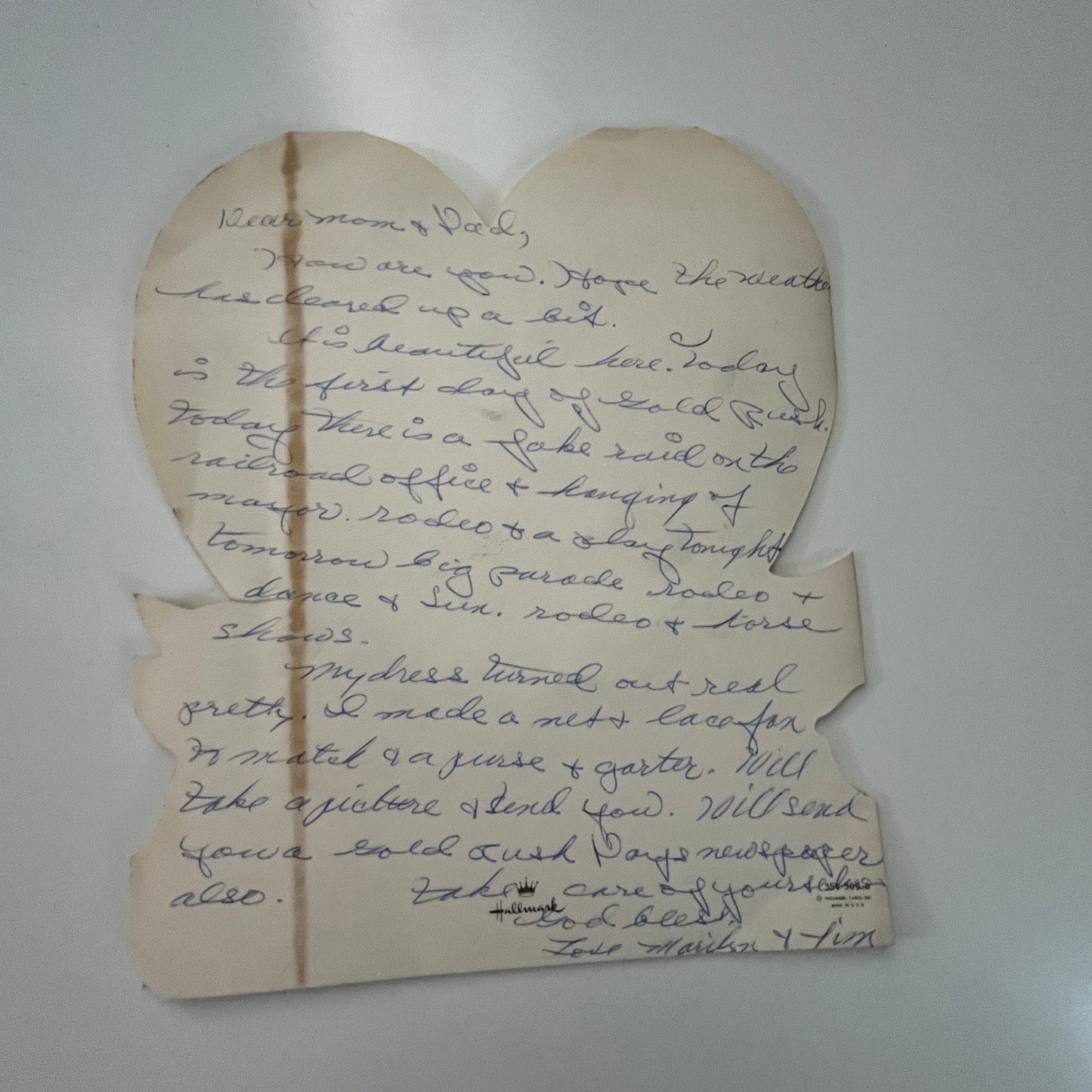 Vintage Ornate Filigree Hallmark Happy Valentines Day Card Mother & Dad J17