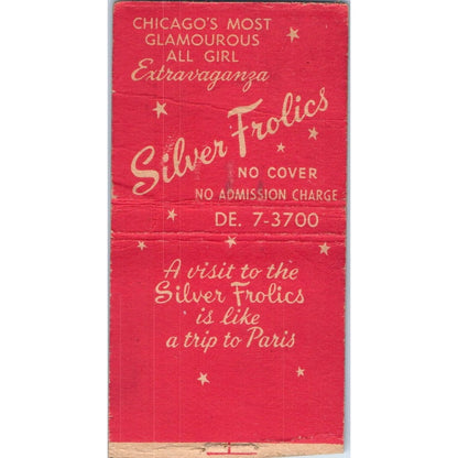 Silver Frolics Chicago Follies Internationale Pinup Vintage Matchbook SF4-Y6