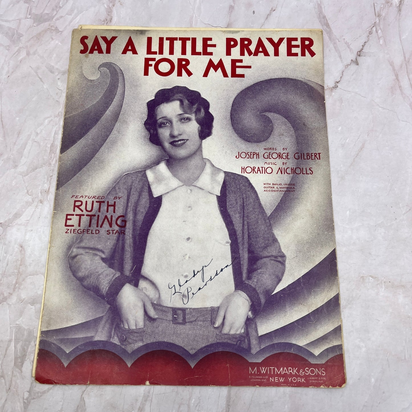 Say a Little Prayer for Me Ruth Etting Gilbert Nicholls Antique Sheet Music Ti5