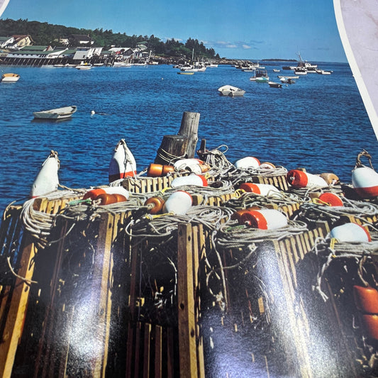 1965 Protected Harbor Nautical Marine Print Lithograph 12x16 FL6-4