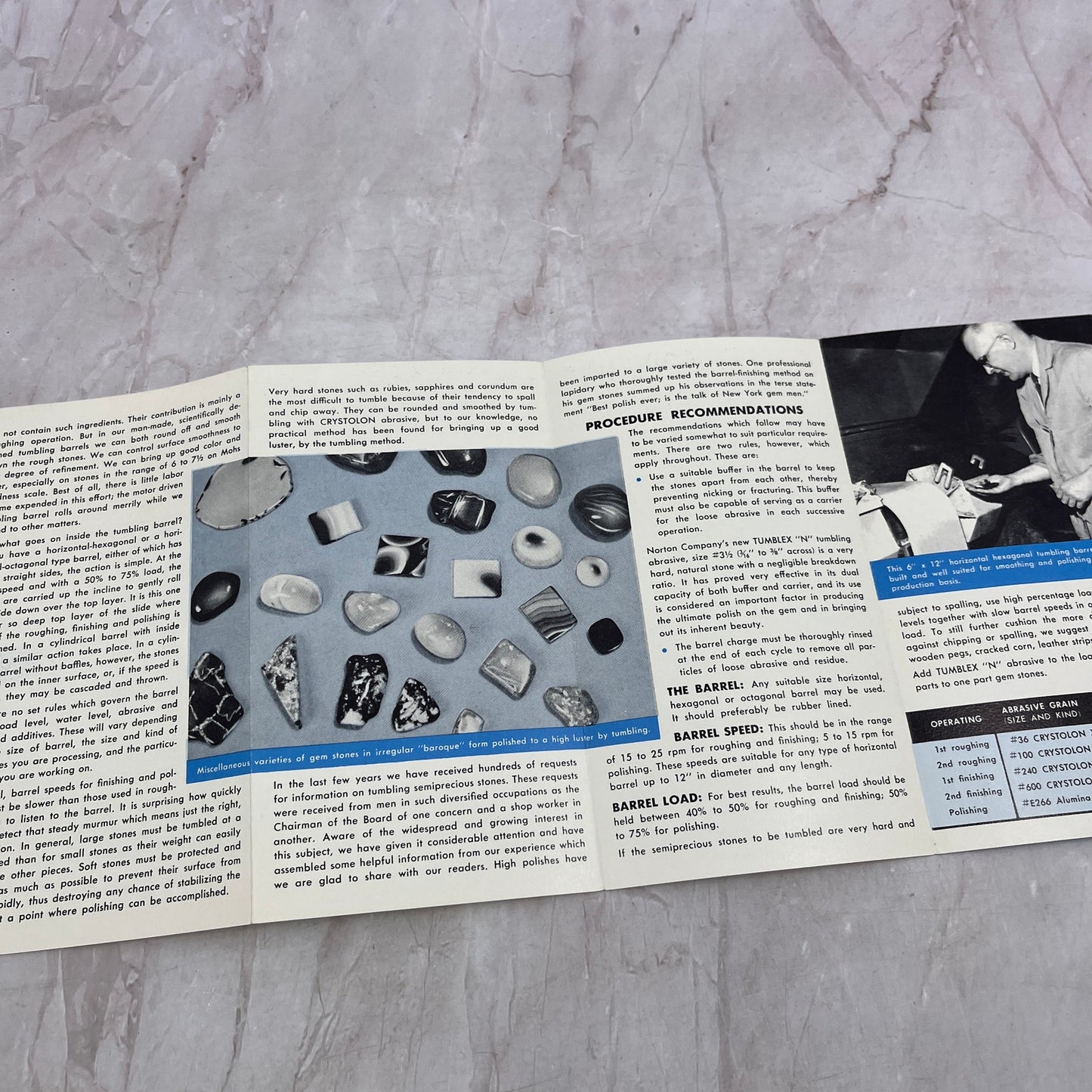 1959 Barrel-Finishing Gemstones Norton Abrasives Information Brochure TH9-LX1