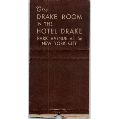 The Drake Room Hotel Drake NY Vintage Matchbook Cover SF4-Y6