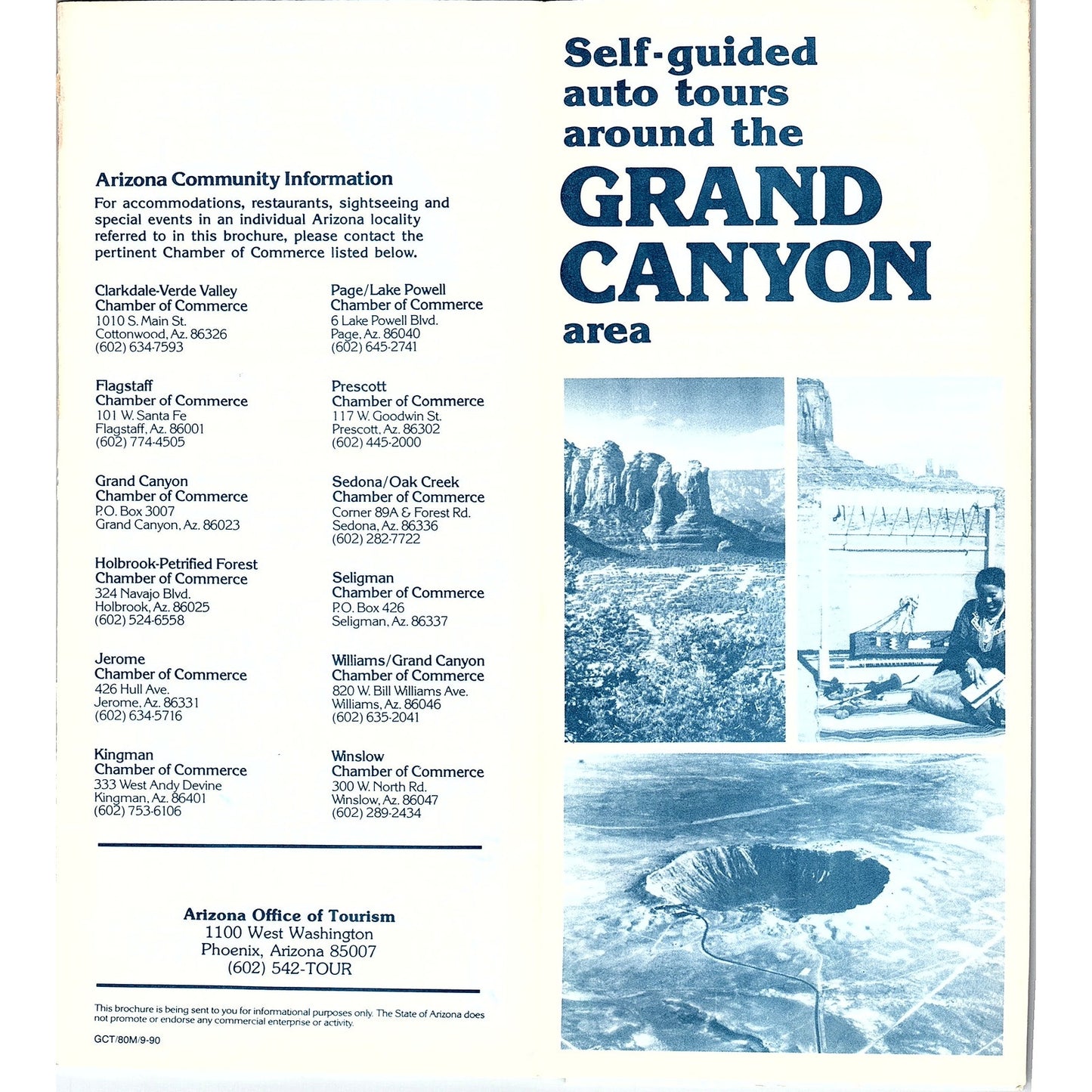 Self-Guided Auto Tours Around the Grand Canyon Area Vtg Travel Brochure TH2-TB1