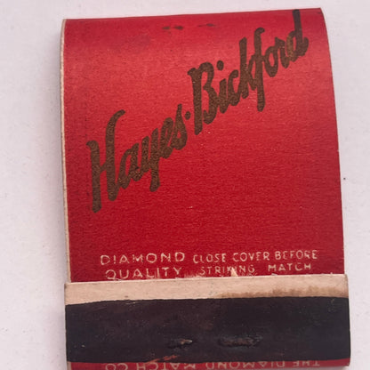 Hayes-Bickford Lunch System Inc Boston MA Vintage Matchbook Cover TB8-MB2-9
