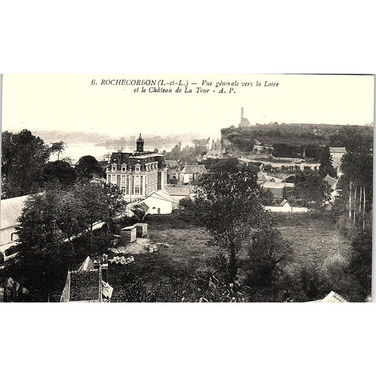 Rochecorbon Vers La Loire Et Le Château De La Tour French Antique Postcard PE14