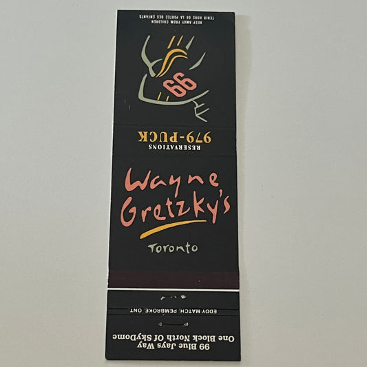 Wayne Gretzky's Restaurant Toronto Matchbook Cover TB6-MB2-4