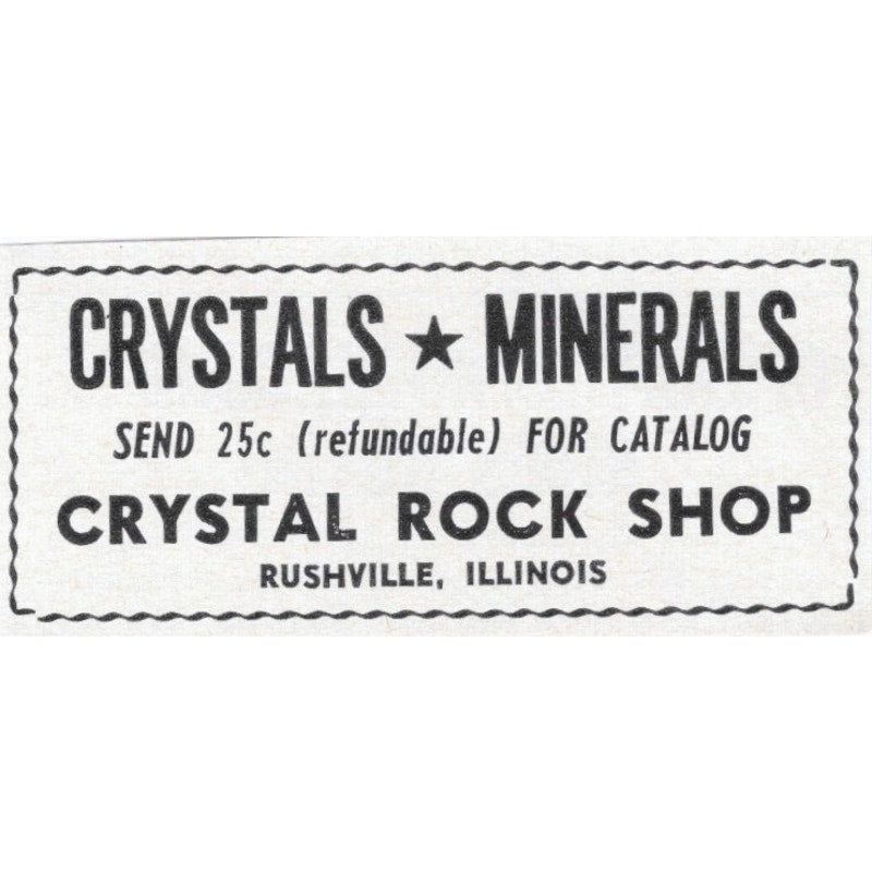 Crystal Rock Shop Rushville Illinois 1964 Magazine Ad AK6-S8