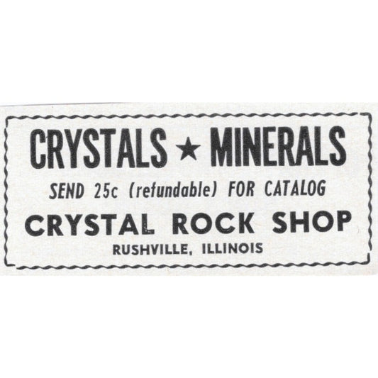 Crystal Rock Shop Rushville Illinois 1964 Magazine Ad AK6-S8