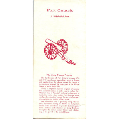 Vintage Fort Ontario Self-Guided Tour Brochure Travel Guide AE9-X3