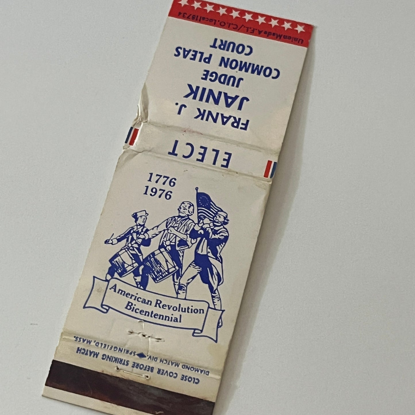 1976 Elect Frank J Janik Common Pleas Court Judge Vintage Matchbook TB6-MB2-6