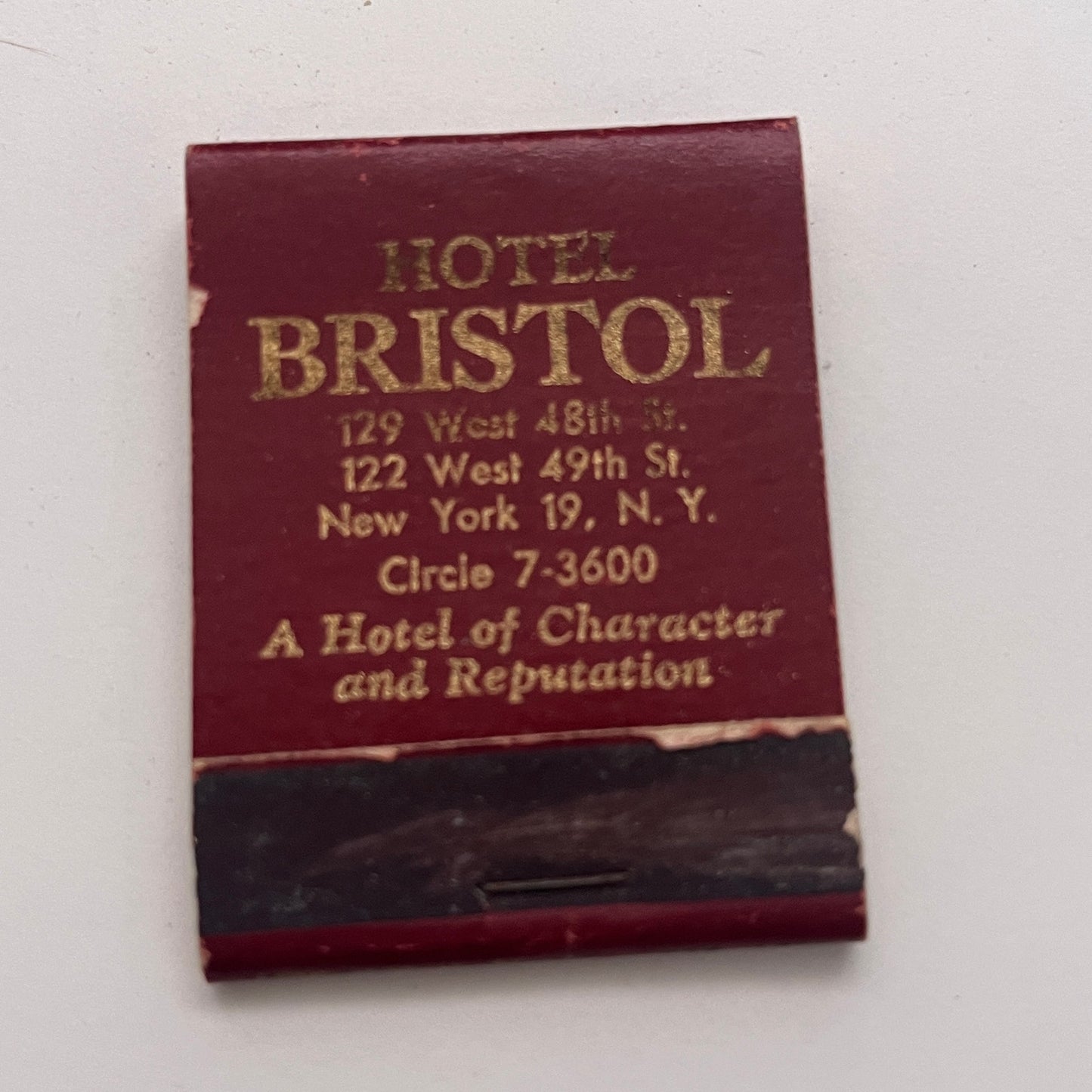 Hotel Bristol New York Vintage Matchbook Cover TB8-MB-2