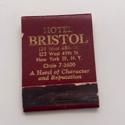 Hotel Bristol New York Vintage Matchbook Cover TB8-MB-2