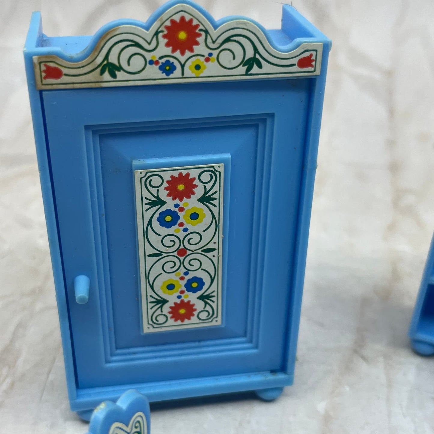 Vtg c1970 West Germany Jean Hofler Blue Dollhouse Furniture Set of 5 TE9
