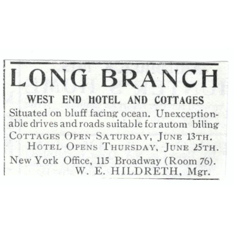 Longbranch Hotel & Cottages W.E. Hildreth c1918 Original Advertisement AE5-SV4