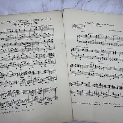 1909 Beautiful Chimes at Sunset Reverie Arthur Lange Sheet Music V15