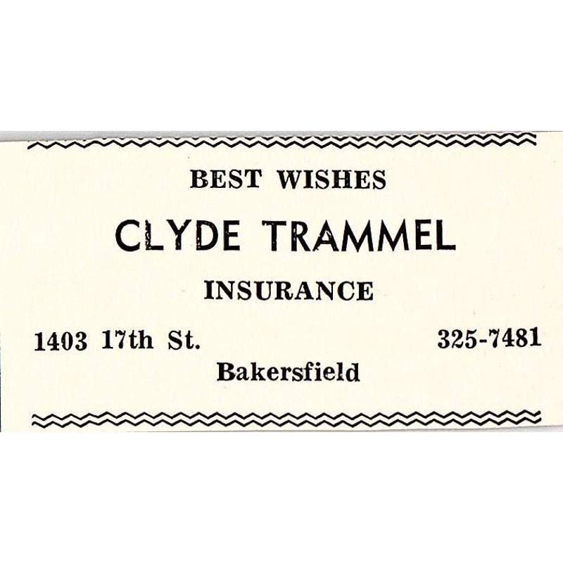 Clyde Trammel Ins, Erickson and Brown Funeral Home Inc - Taft CA 1965 Ad AF8-S24