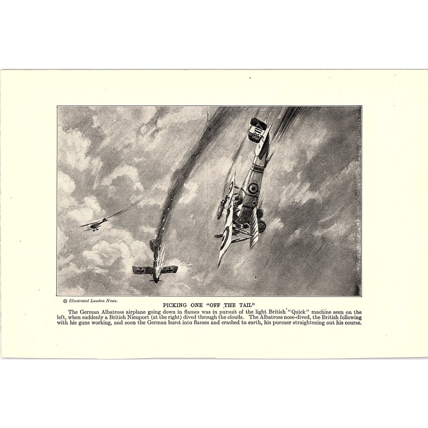 German Albatross Airplane, British Bombing Machine 1919 WWI Print AF9-18