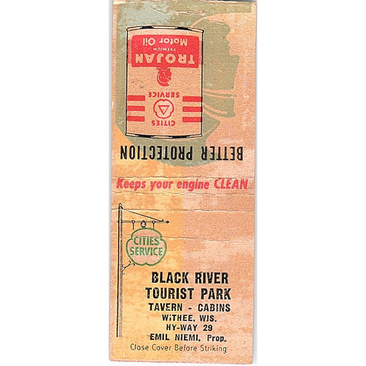 Black River Tourist Park Withee WI Emil Niemi Vintage Matchbook Cover SC7-Y6