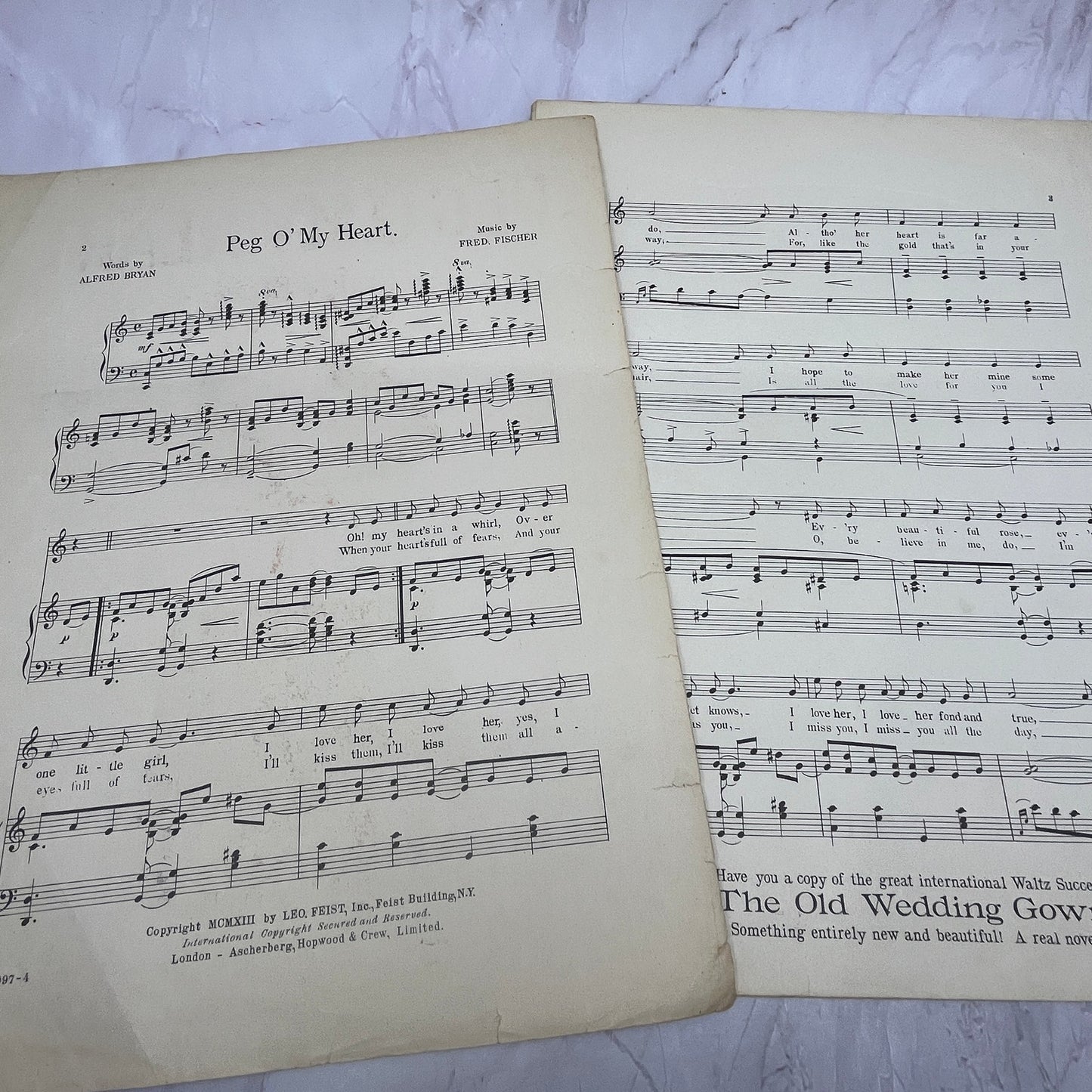 Peg O' My Heart Laurette Taylor Alfred Bryan 1913 Sheet Music V15