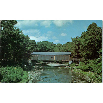 Comstock Bridge Salmon River Connecticut Covered Bridge Postcard PB13