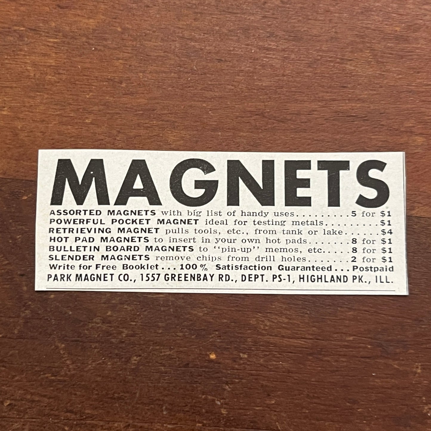 Park Magnet Co Highland Park Illinois 1955 Ad AG1-S1