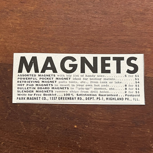 Park Magnet Co Highland Park Illinois 1955 Ad AG1-S1