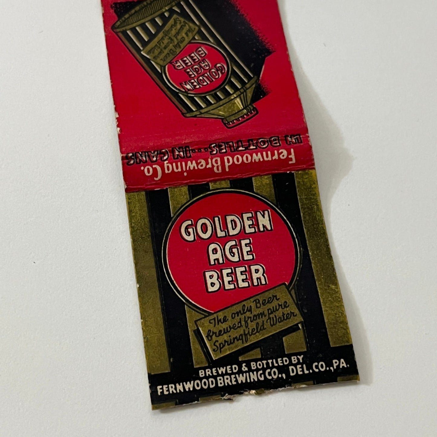 Golden Age Beer Fernwood Brewing Co Vintage Matchbook Cover TB6-MB1-12