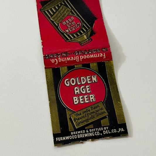 Golden Age Beer Fernwood Brewing Co Vintage Matchbook Cover TB6-MB1-12