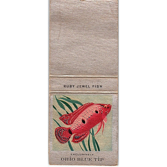 Ruby Jewel Fish Ohio Blue Tip Collectible Vintage Matchbook Cover SC7-Y10