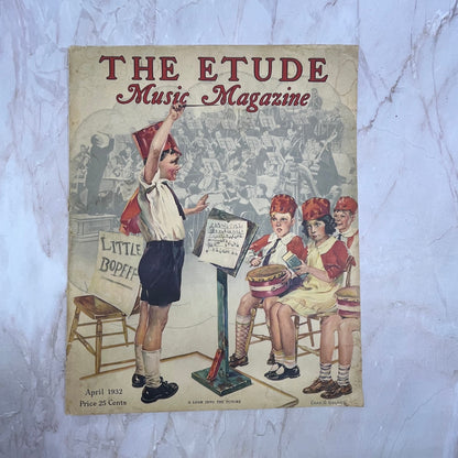 1932 April The Etude Magazine Cover Only - Child Conductor FL6-1
