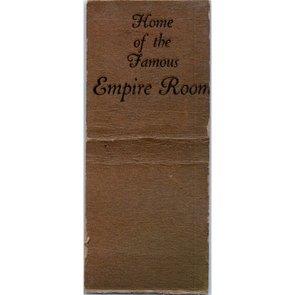 The Palmer House Hotel Empire Room Chicago Vintage Matchbook Cover SD4-Y13