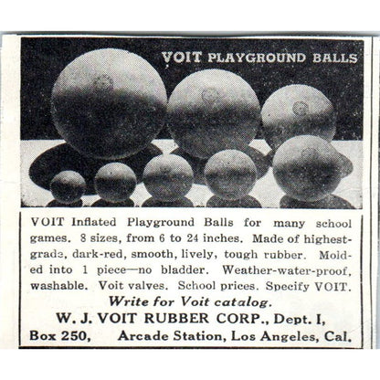 W.J. Voit Rubber Corp Los Angeles CA 1930s Magazine Advertisement AE4-I2
