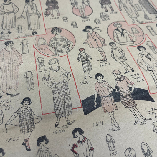 1923 Chambray-Gingham Days Clothing Patterns 10x13 Magazine Advertisement FL6-7