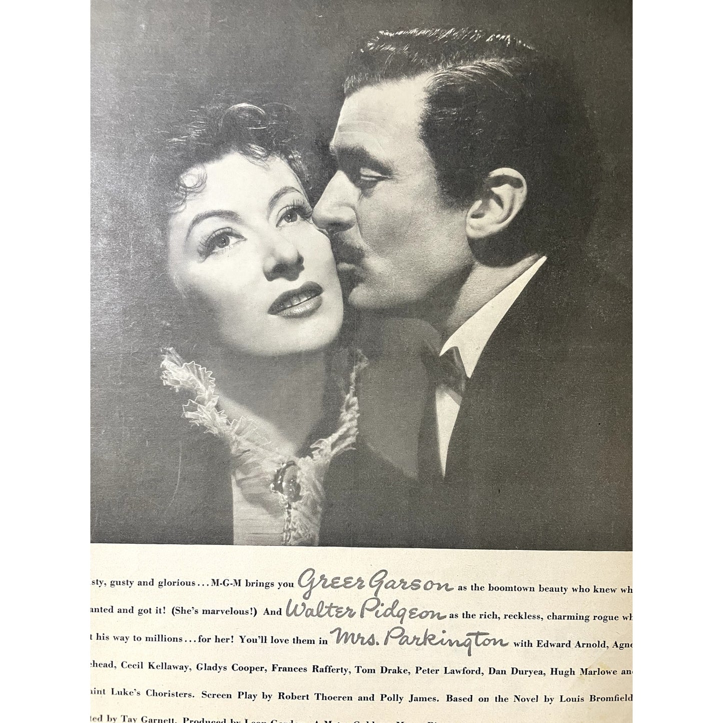 Greer Garson, Walter Pidgeon Mrs. Parkington Vintage Magazine Ad 10x14 V11