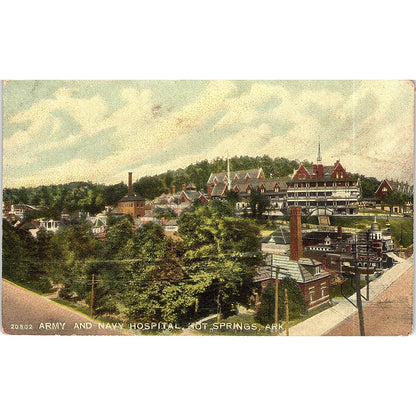 c1910 Army & Navy Hospital Hot Springs AR - Spanish American War Postcard PE7