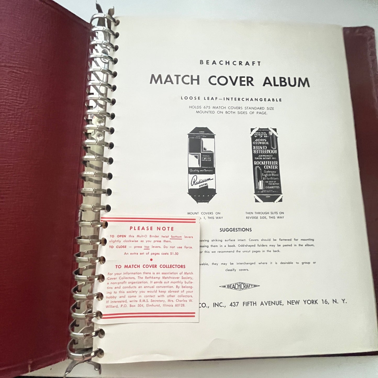 Vintage Elko Mfg Co Match Cover Album matchcover matchbook TK3