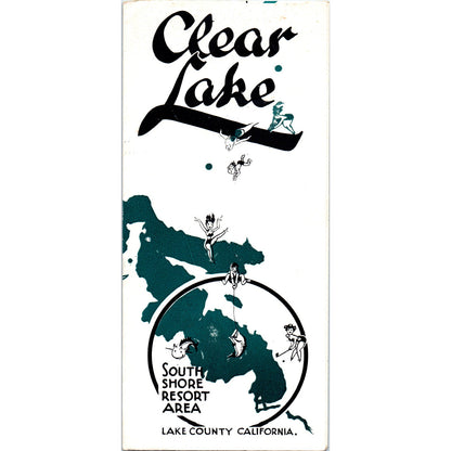 1961 Clear Lake CA South Shore Resort Area Centennial Travel Brochure Map TH9-CB