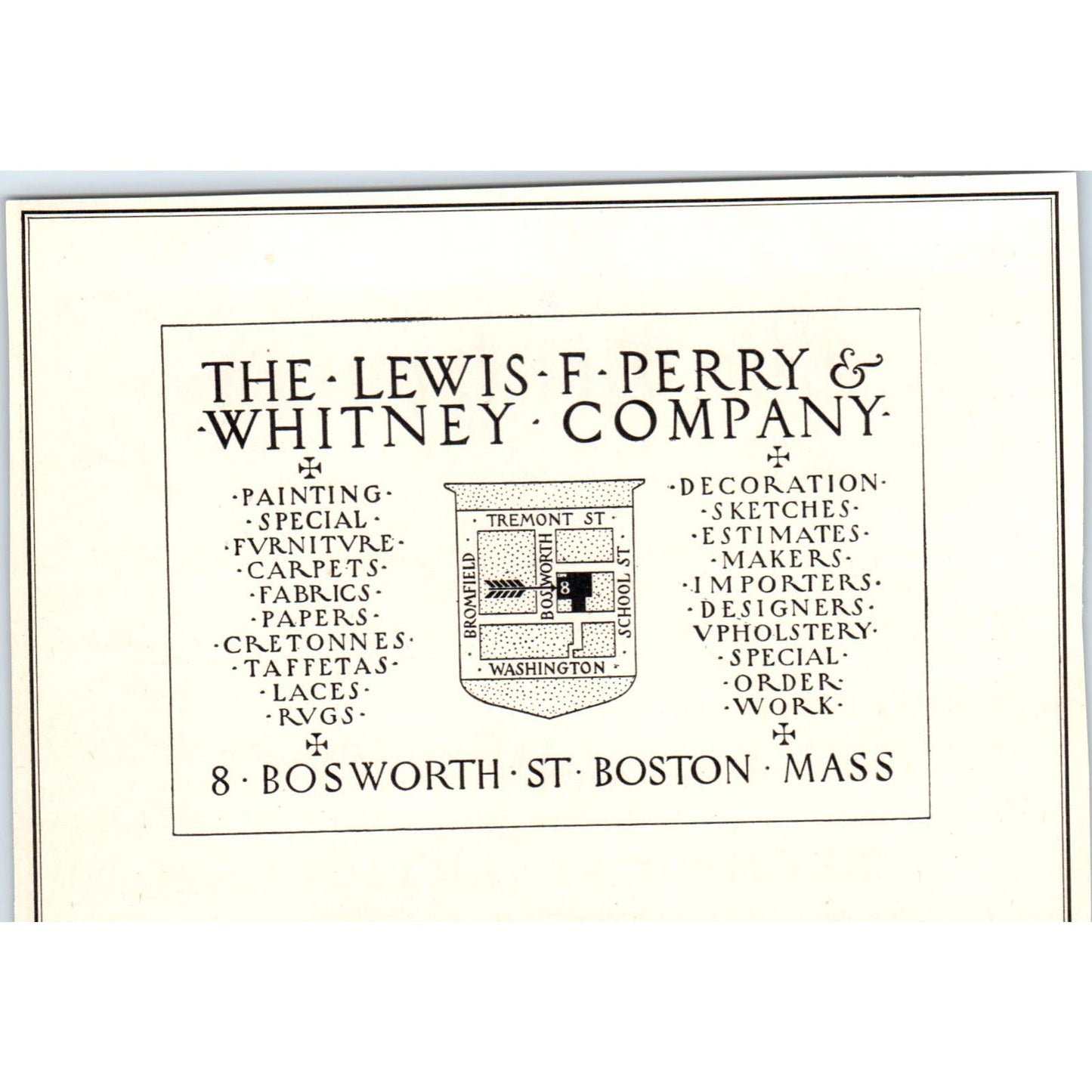 The Lewis F. Perry & Whitney Company Boston MA c1905 Victorian Ad AE9-MA4