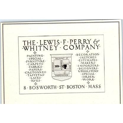 The Lewis F. Perry & Whitney Company Boston MA c1905 Victorian Ad AE9-MA4