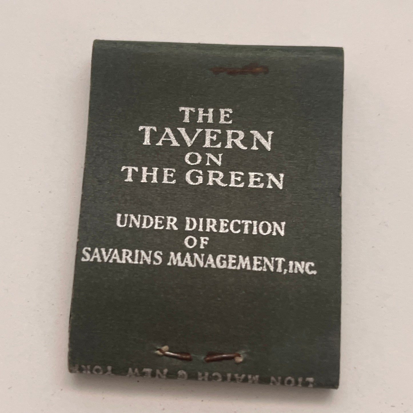 Tavern on the Green Central Park NY Savarins Vintage Matchbook Cover TB8-MB2-4