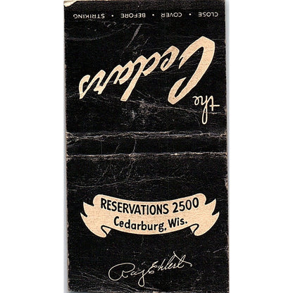 The Cedars Ray Ehlert Cedarburg WI Vintage Matchbook Cover SC7-Y3