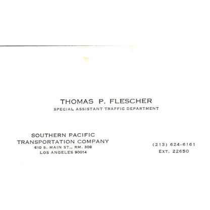 Thomas Flescher Southern Pacific Transportation Long Beach Business Card SD4-B4