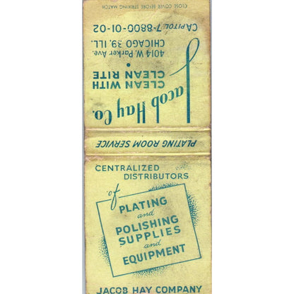 Jacob Hay Co Chicago IL Vintage Matchbook Cover SF4-Y4