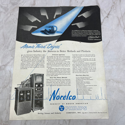 Norelco Phillips X-Ray Diffraction Spectrometry Equipment 1951 Magazine Ad FL610