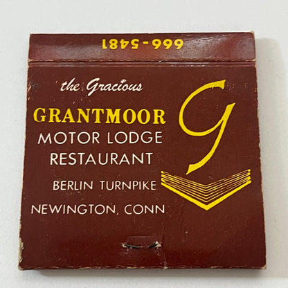 Grantmoor Motor Lodge Restaurant Newington CT Vintage Matchbook Cover TB6-MB1-3