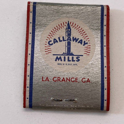 Callaway Mills La Grange GA Vintage Matchbook Cover TB8-MB3-7