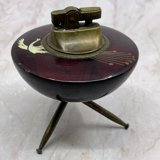 1950s Atomic Cherrywood Japan Flying Saucer Pedestal UFO Table Lighter TL5