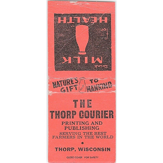 The Thorp Courier Printing Thorp WI Vintage Matchbook Cover SC7-Y7